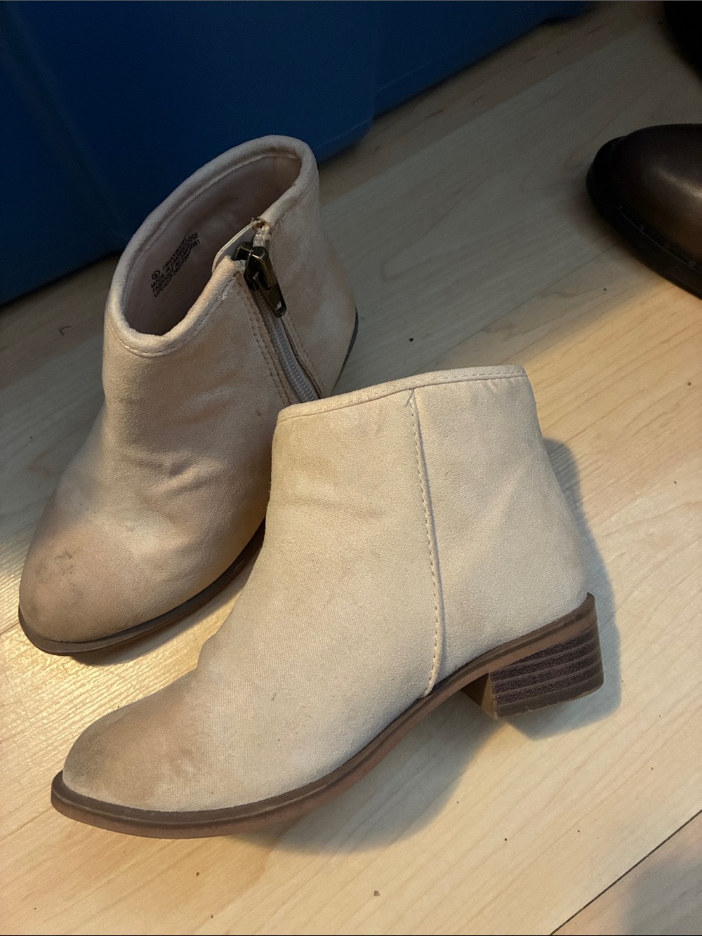 George Cream Kids Suede Ankle Boots with Side Zip